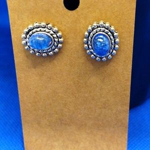 Glass and Metal Oval 14x17mm